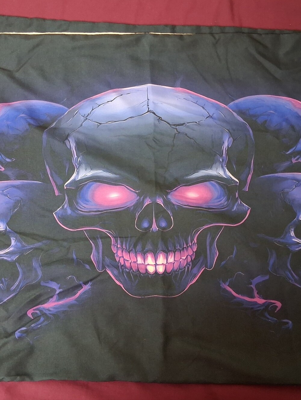 2pc Set Of Skeleton Heads Standard Size Pillowcases With Zipper Closure.